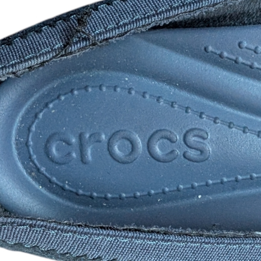 Crocs Busy Day Ballet Flats Women 9 Blue Slip On Stretch - Picture 8 of 13